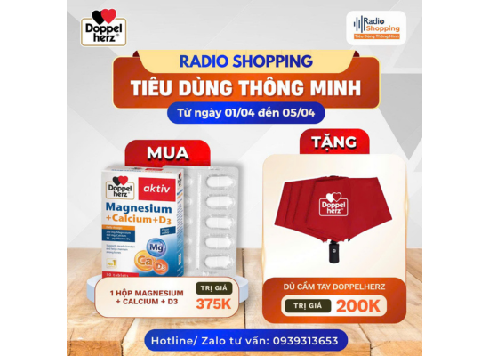 🎁 Chương trình khuyến mãi khi mua sản phẩm Magnesium + Calcium + D3
